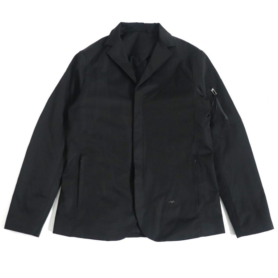 極美品 黒タグ EMPORIO ARMANI/エンポリオアルマーニ オープンカラー ダブルジップ 中綿入りジャケット ブラック M 正規品