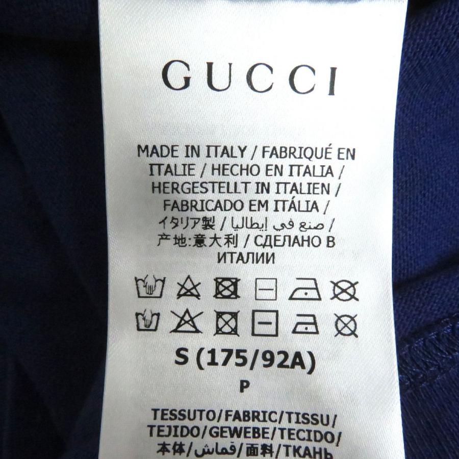 未使用品□21AW グッチ×ザ・ノースフェイス 671443 ロゴ入り バックプリント コットン クルーネック 半袖Tシャツ 青 S イタリア製 正規品｜brand-td-store｜06
