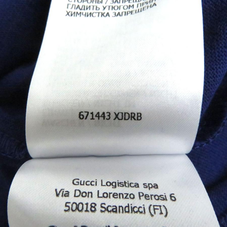 未使用品□21AW グッチ×ザ・ノースフェイス 671443 ロゴ入り バックプリント コットン クルーネック 半袖Tシャツ 青 S イタリア製 正規品｜brand-td-store｜08
