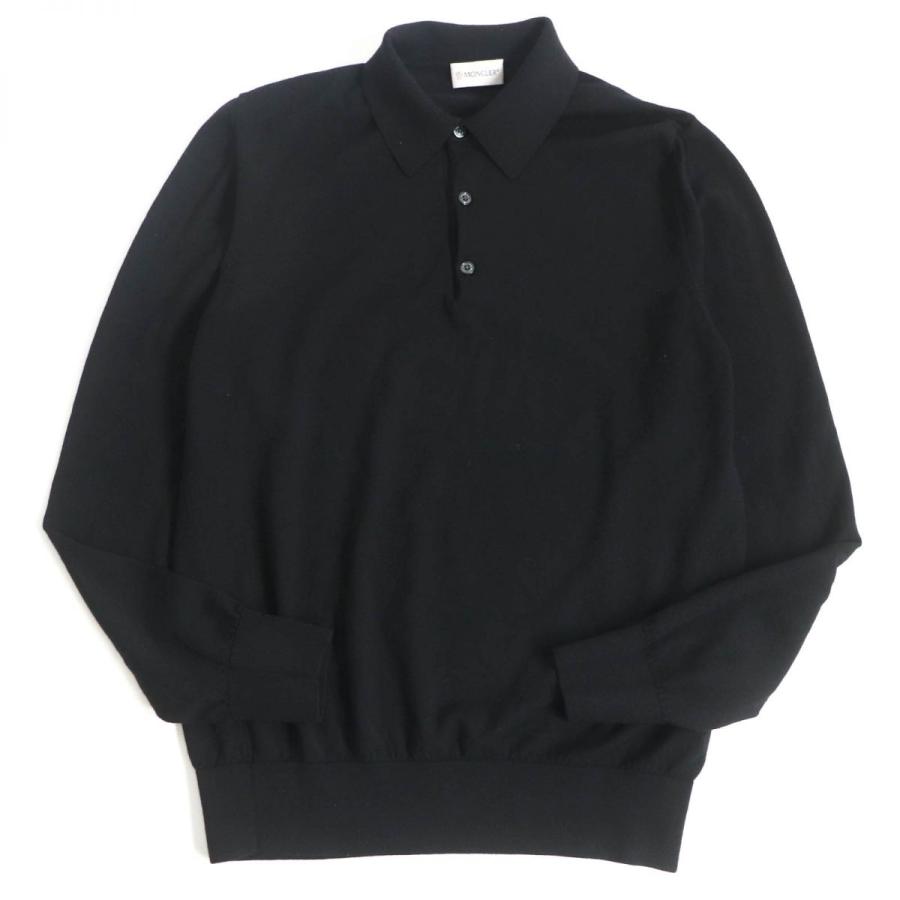 美品□18AW MONCLER/モンクレール MAGLIA TRICOT POLO ロゴボタン