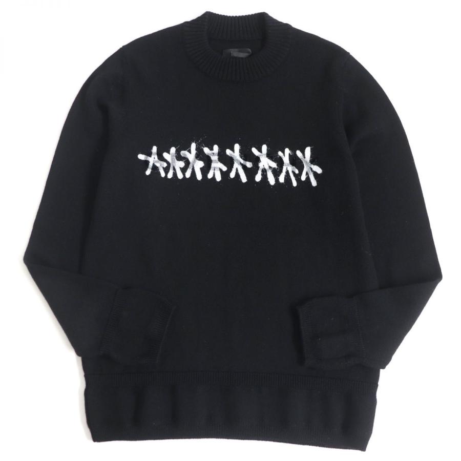 美品□GIVENCHY/ジバンシィ BM90HC4Y5D Tufting Logo Crew Knit モック 
