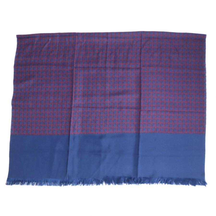 美品□HERMES/エルメス 総柄 シルク100% フリンジ付き 大判ストール