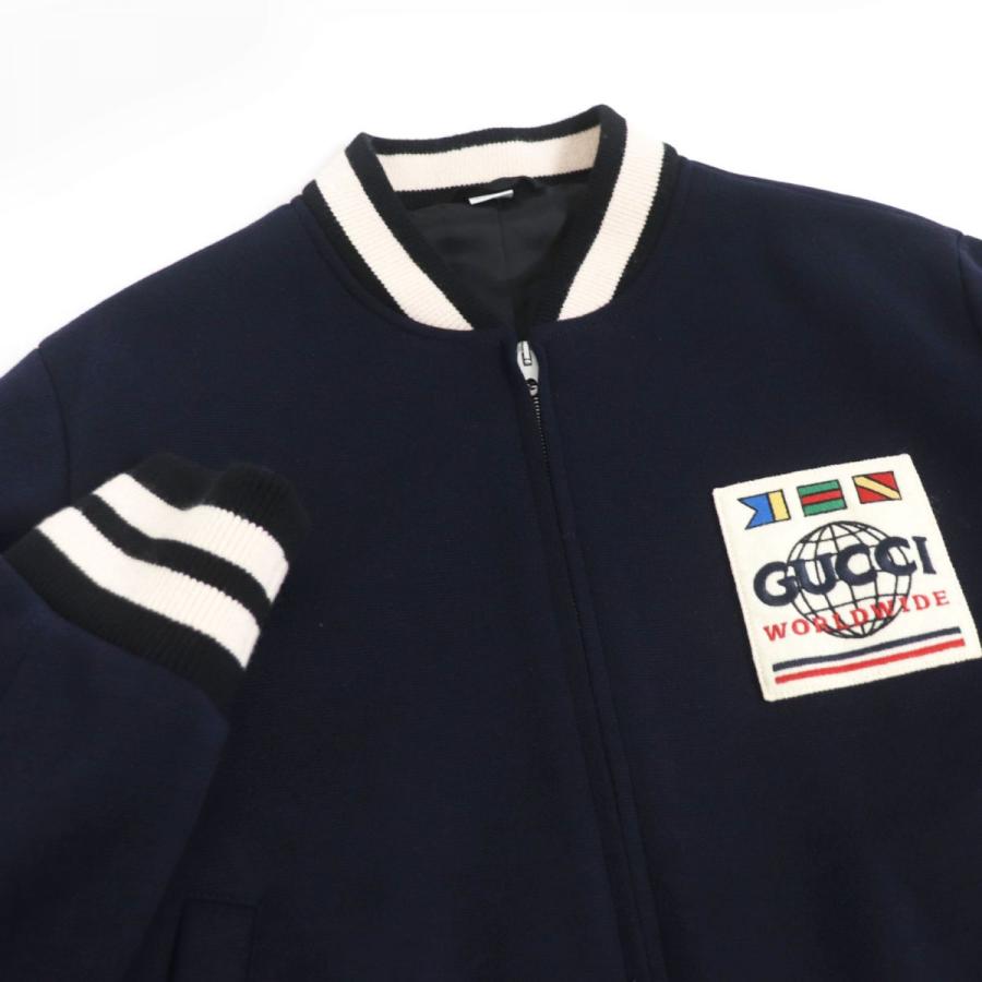 極美品□GUCCI/グッチ 598731 ロゴワッペン ウール スタジャン 極美品□GUCCI/グッチ 598731 ロゴワッペン ウール スタジャン