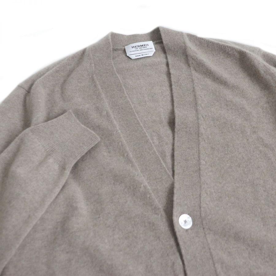 未使用品□21AW HERMES/エルメス シェルボタン 無地 カシミヤ100 