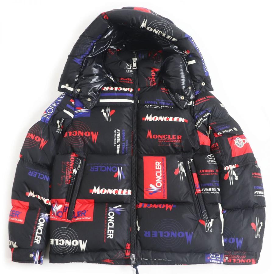 極美品□MONCLER/モンクレール WILSON ロゴ総柄 ロゴワッペン WZIP 