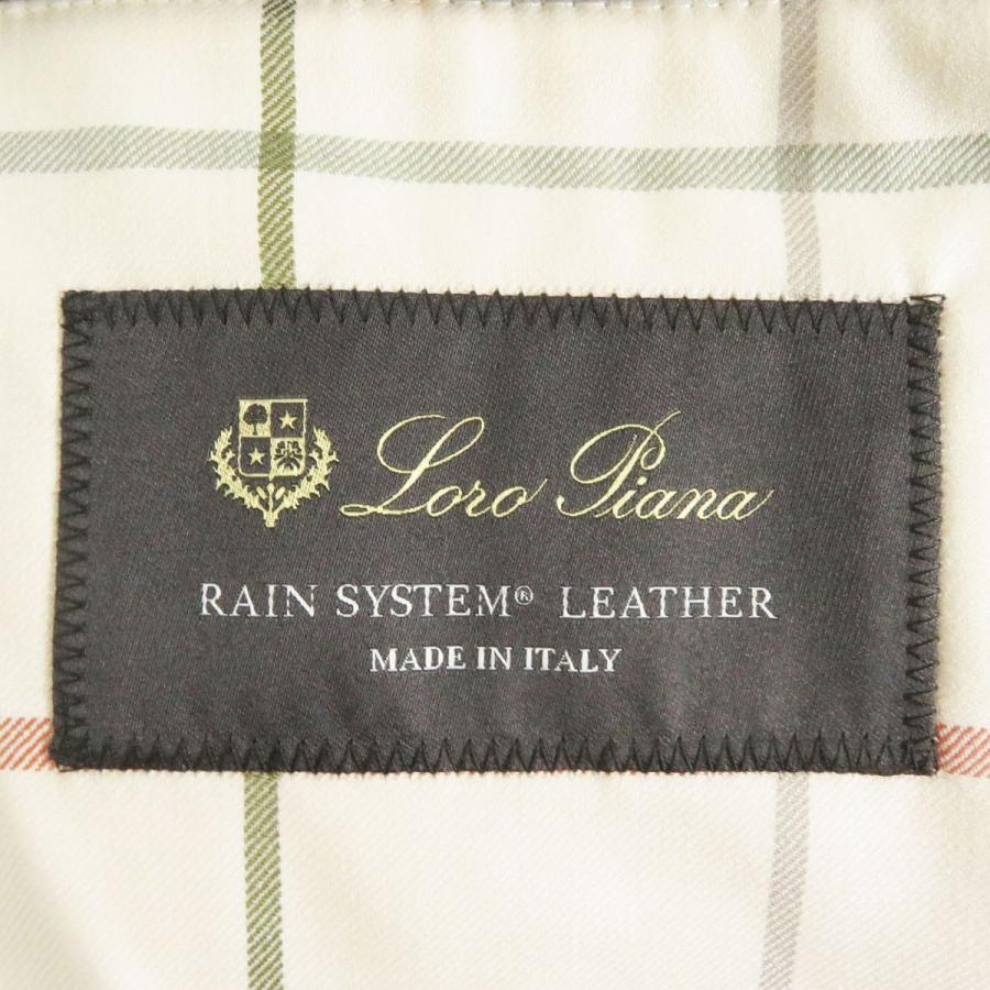 未使用品□Loro Piana/ロロピアーナ FAL2241 RAIN SYSTEM ディアスキン 中綿入り レザーステンカラーコート/カバーオール 緑 M 伊製 正規品｜brand-td-store｜06