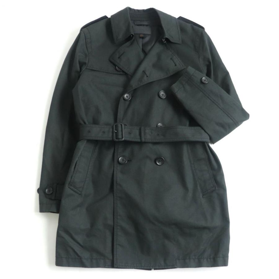 良品 Coach コーチ F856 レザー使い ロゴボタン付き トレンチコート ミドルコート ブラック Xs 正規品 メンズオススメ T13 St 4406 Greenヤフーショッピング店 通販 Yahoo ショッピング