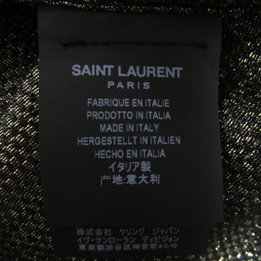 未使用品□19SS サンローランパリ 528009 織柄 薄手 シルク100％ 長袖 