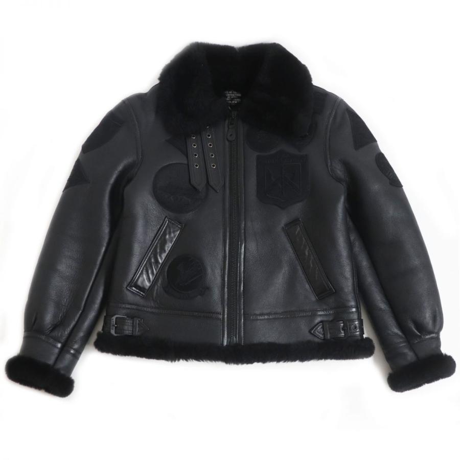 【美品】　アヴィレックス　フリース MA-1 ボアジャケット Lサイズ ブラック アヴィレックス AVIREX MILITARY FLEECE JACKET / ミリタリー フリース