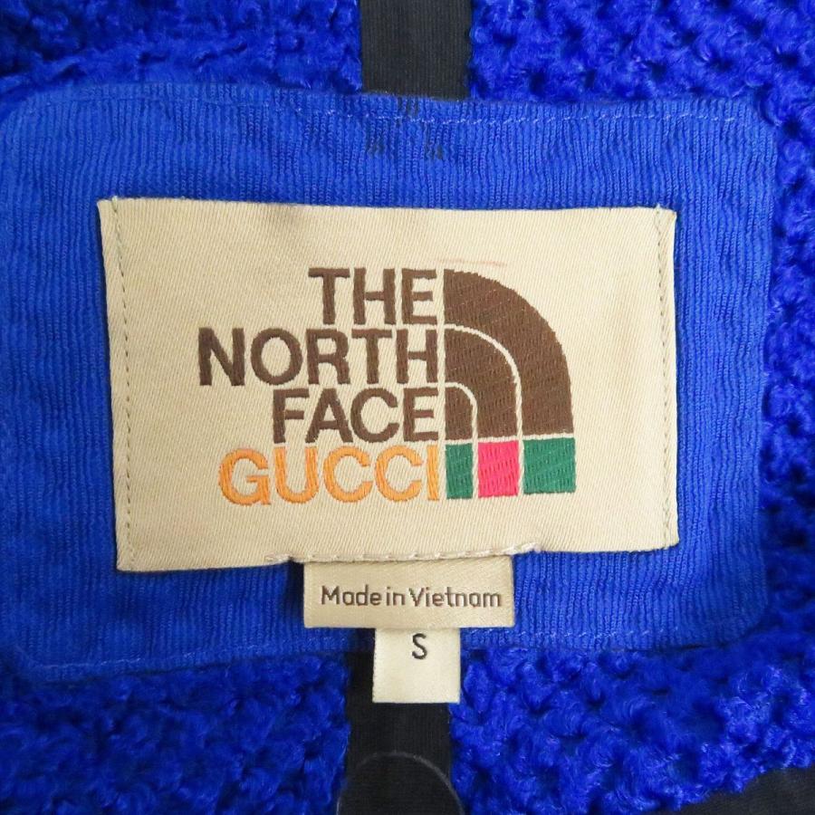 未使用品□22SS GUCCI×THE NORTH FACE グッチ ノースフェイス 663909 裏起毛 パッカブル ハーフジップジャケット/パーカー 青 S 正規品｜brand-td-store｜07