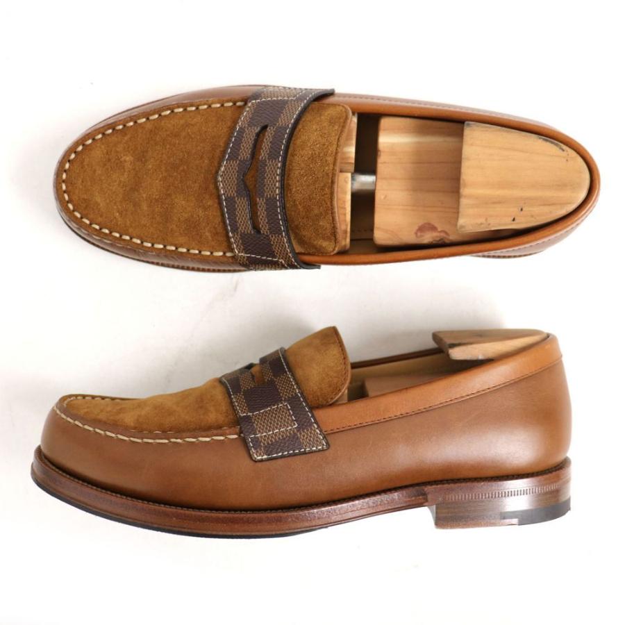 ルイヴィトン スウェードレザー シューズ 9.5ダミエ ダークブラウン メンズ ルイヴィトン スウェードレザー シューズ 9.5ダミエ ダークブラウン