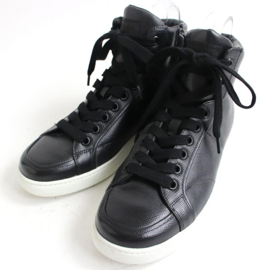 極美品 Prada Sports プラダスポーツ 4t2596 サイドzip ハイカットスニーカー レザースニーカー ブラック 5 メンズオススメ T14 St Greenヤフーショッピング店 通販 Yahoo ショッピング