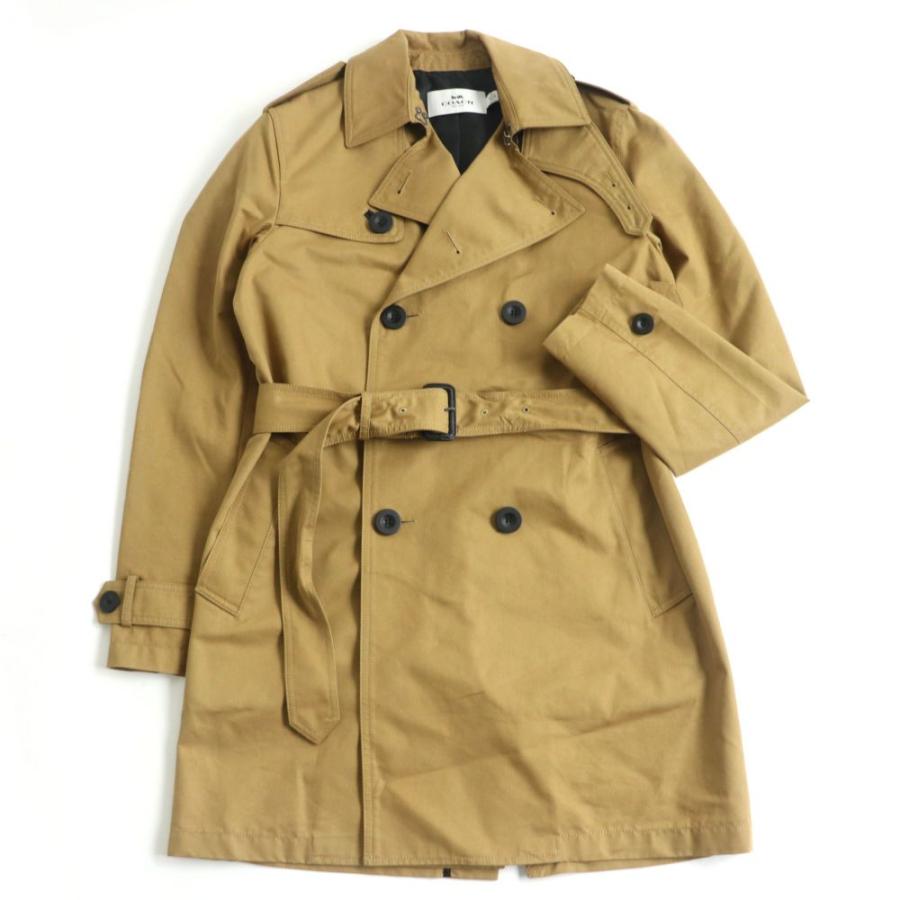 美品 Coach コーチ F コットンツイル生地 レザー使い トレンチコート ミドルコート ベージュ Xs 正規品 メンズオススメ T14 St 5406 Greenヤフーショッピング店 通販 Yahoo ショッピング