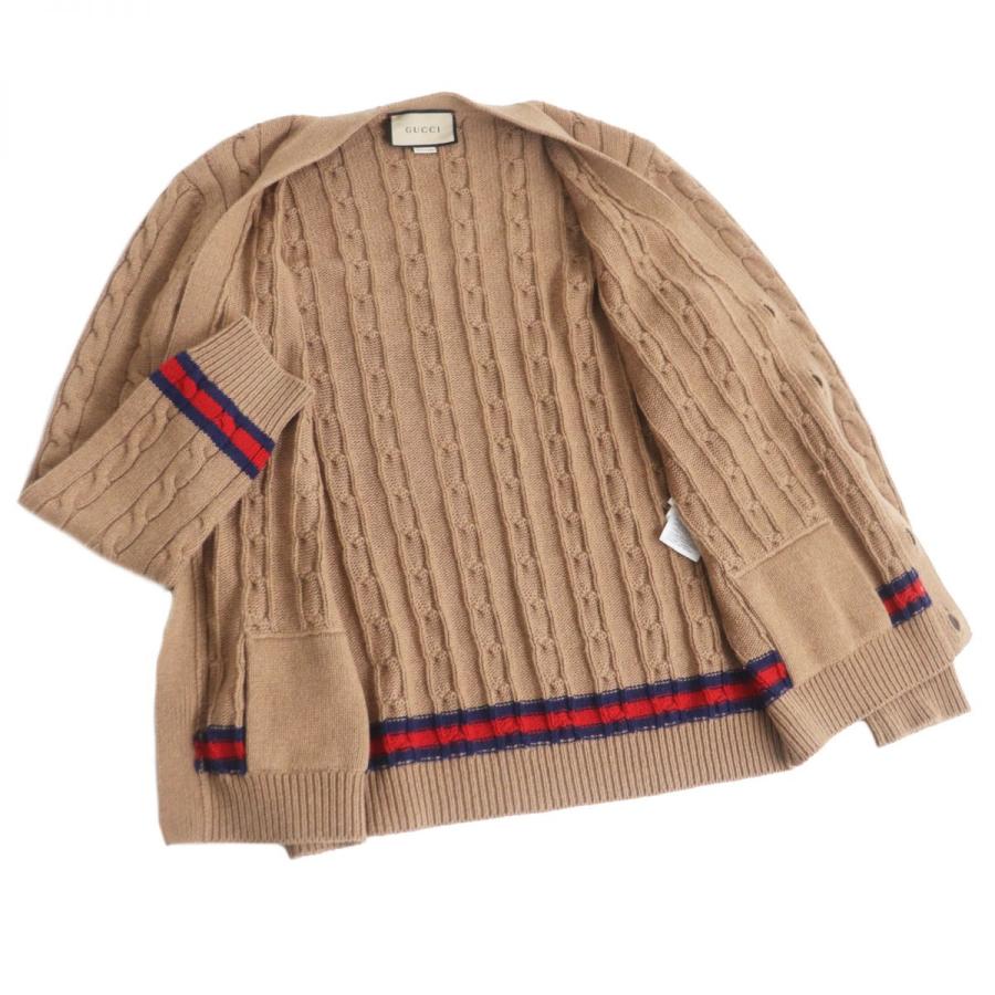 極美品□23SS GUCCI/グッチ 673487 カシミヤ×ウール ウェブストライプ 