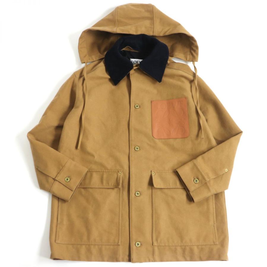 極美品□21SS LOEWE/ロエベ H526Y02W03 アナグラム レザーパッチ 襟元 