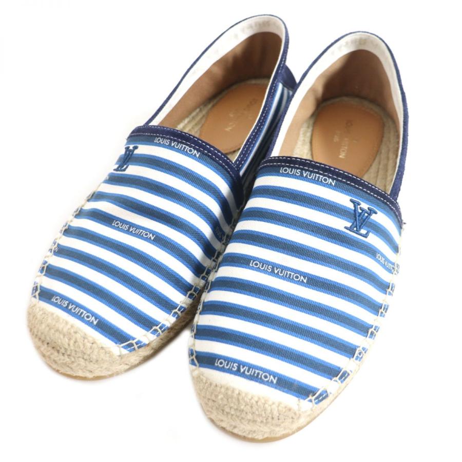 極美品□LOUIS VUITTON/ルイヴィトン LVロゴ刺繍 ボーダー柄 マリン