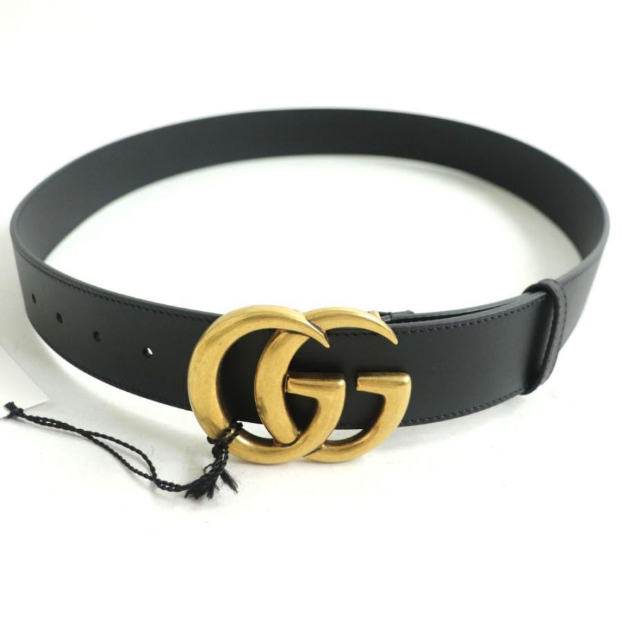 未使用品□GUCCI グッチ 400593 ゴールドバックル GGマーモント ワイドベルト/レザーベルト 100/40 ブラック イタリア製 袋付 メンズ 未使用品□GUCCI グッチ 400593 ゴールドバックル GGマーモント ワイドベルト/レザーベルト 100/40 ブラック イタリア製 袋付 メンズ