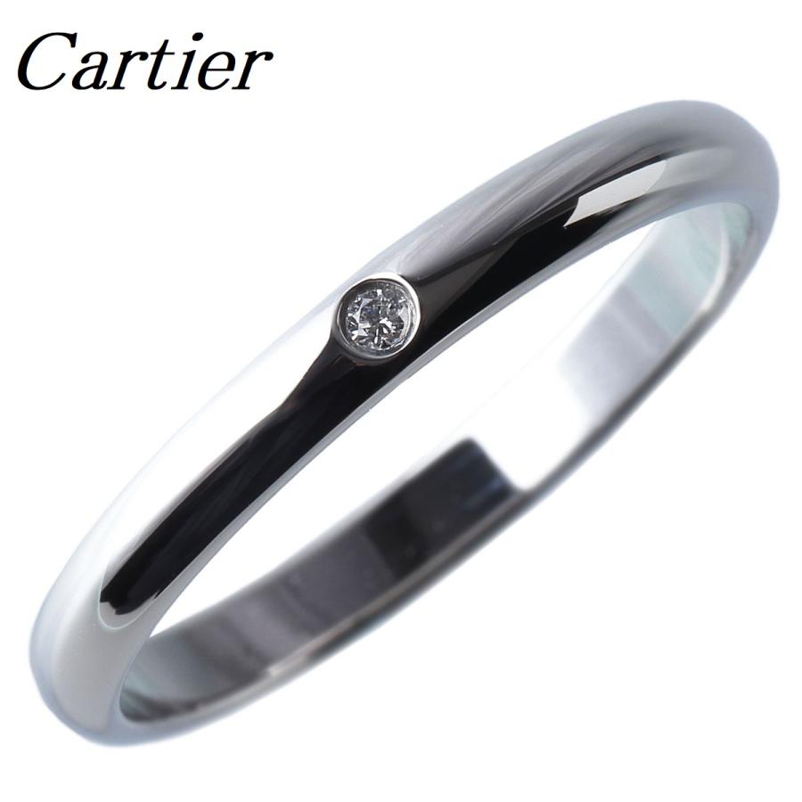 カルティエ ダイヤリング 1895 ウェディング 1PD #55 幅2.5mm PT950