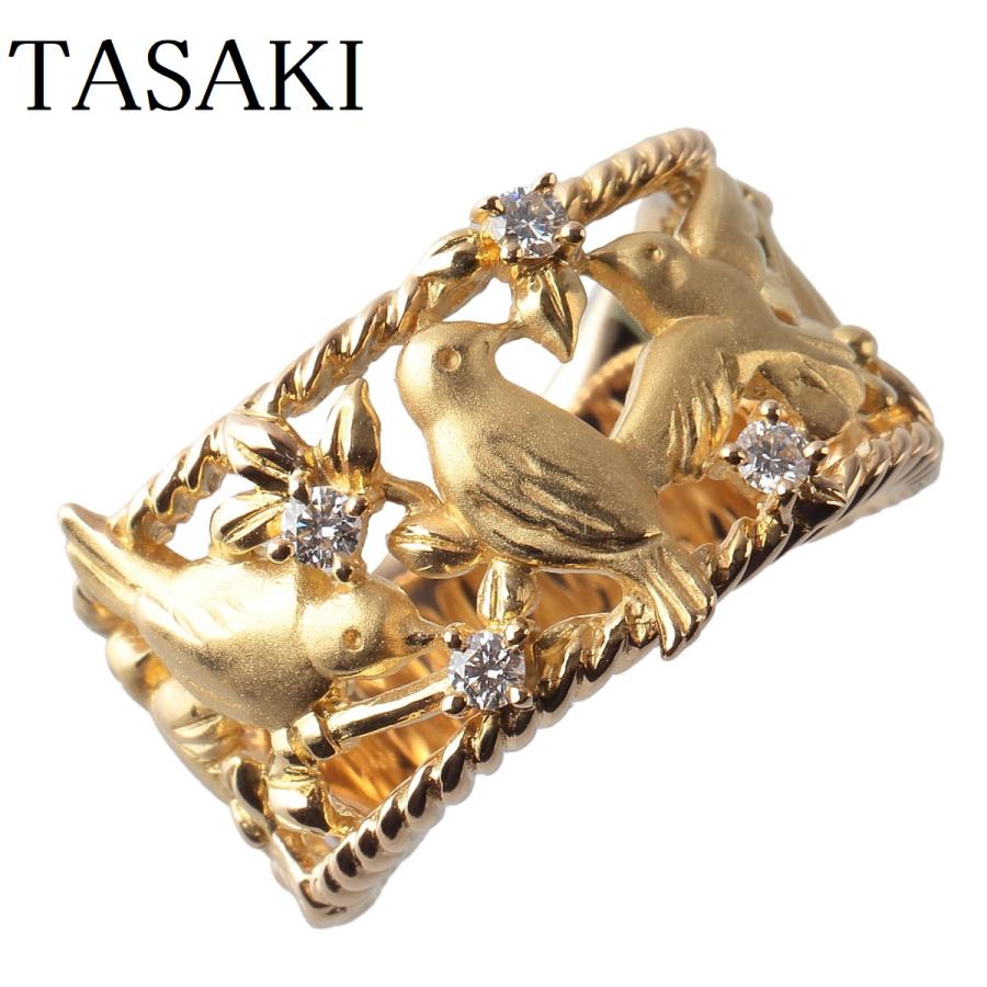 TASAKI タサキ ダイヤリング 0.11ct 11号強 K18YG 鳥 バード TASAKI タサキ ダイヤリング 0.11ct 11号強 K18YG 鳥 バード
