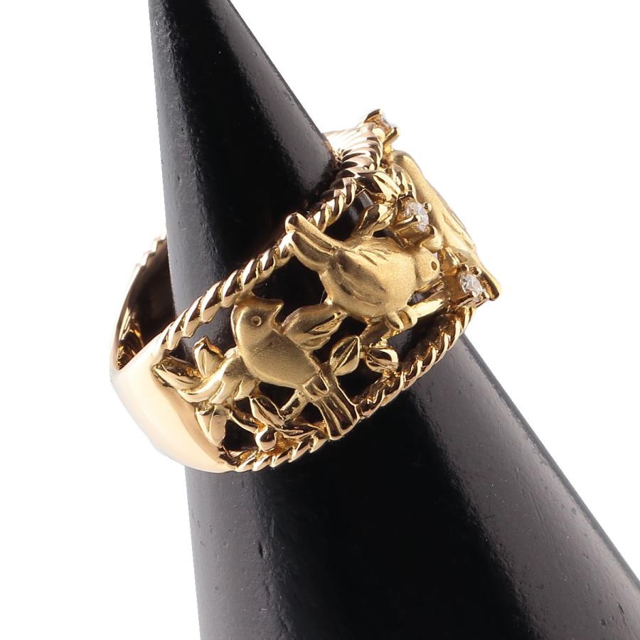 TASAKI タサキ ダイヤリング 0.11ct 11号強 K18YG 鳥 バード TASAKI タサキ ダイヤリング 0.11ct 11号強 K18YG 鳥 バード