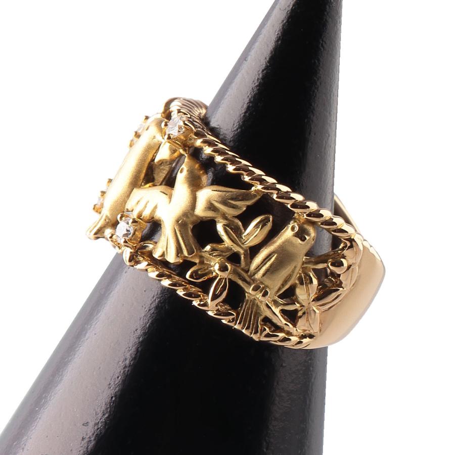 TASAKI タサキ ダイヤリング 0.11ct 11号強 K18YG 鳥 バード TASAKI タサキ ダイヤリング 0.11ct 11号強 K18YG 鳥 バード