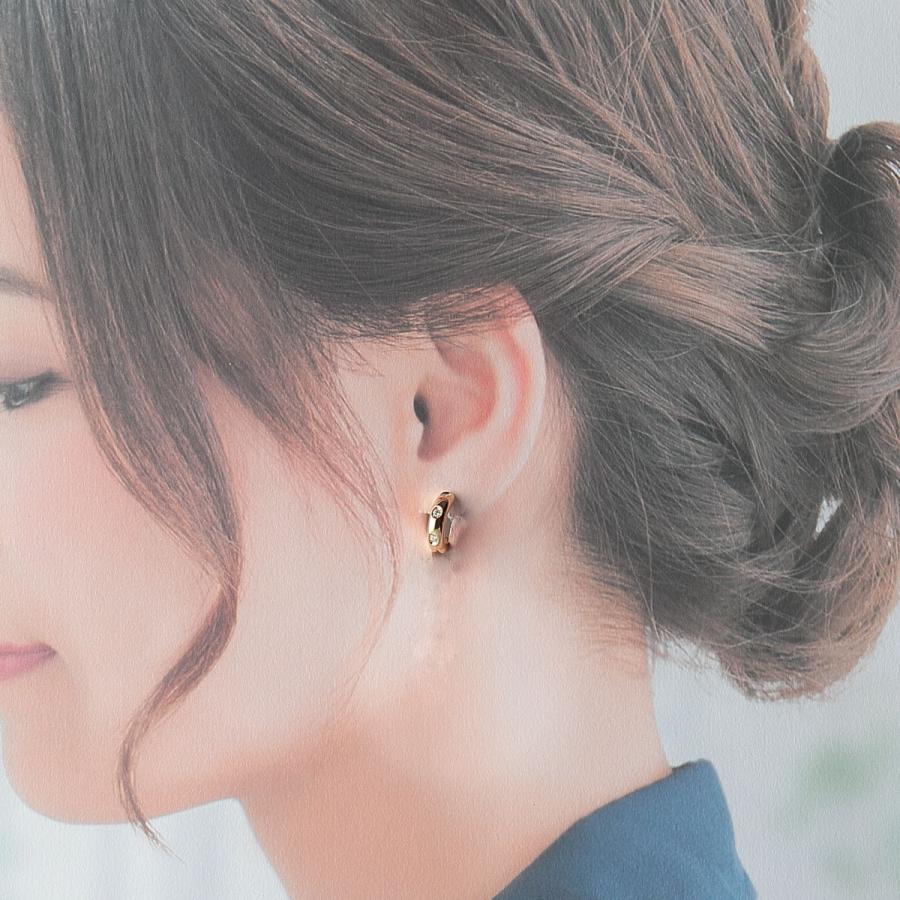 MIKIMOTO ミキモト フープ ピアス ダイヤ0.12ct K18YG 新品 MIKIMOTO ミキモト フープ ピアス ダイヤ0.12ct K18YG 新品