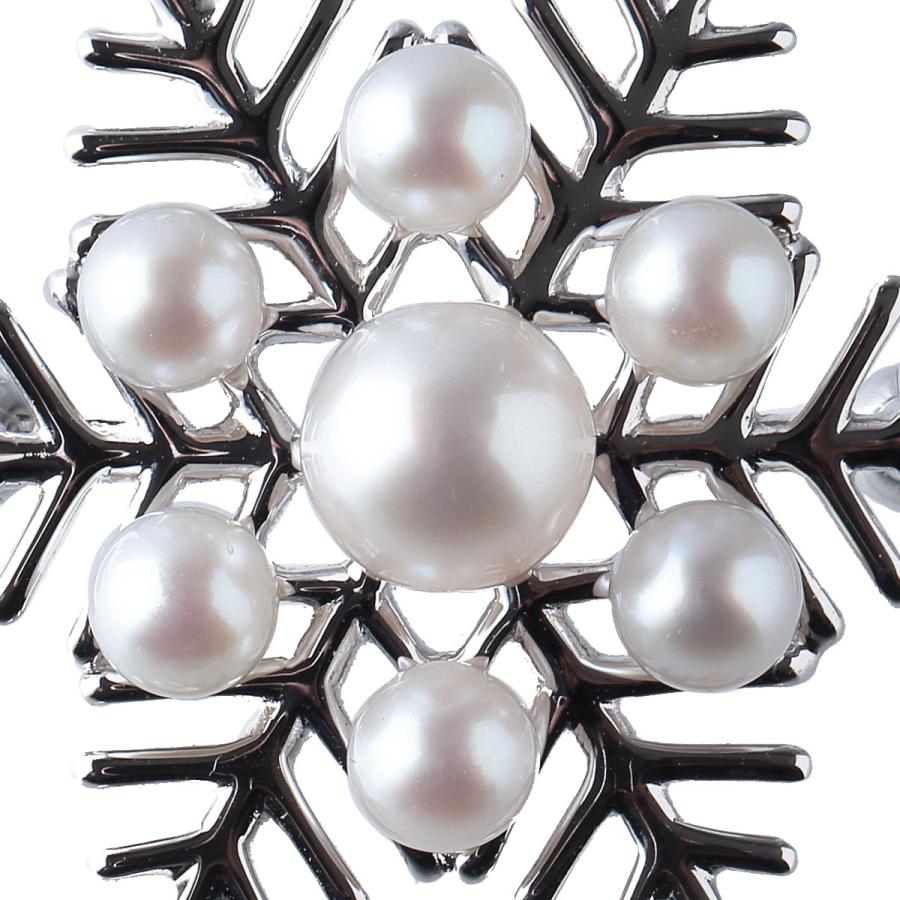 MIKIMOTO ミキモト 美品 パール ブローチ 雪の結晶 シルバー MIKIMOTO ミキモト 美品 パール ブローチ 雪の結晶 シルバー