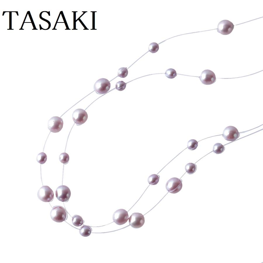TASAKI タサキ パール ネックレス ワイヤー 2連 シルバー 田崎 TASAKI タサキ パール ネックレス ワイヤー 2連 シルバー 田崎