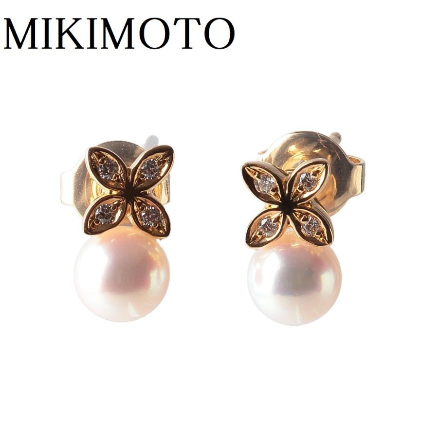 MIKIMOTO ミキモト 現行モデル ダイヤ パールピアス PE-1392PK型 MIKIMOTO ミキモト 現行モデル ダイヤ パールピアス PE-1392PK型