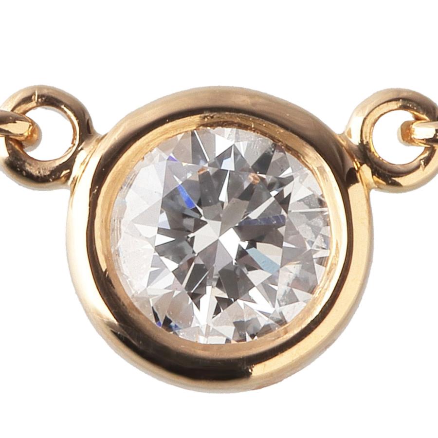 ティファニーシリアルあり バイザヤード ネックレス 約0.2ct AU750YG  