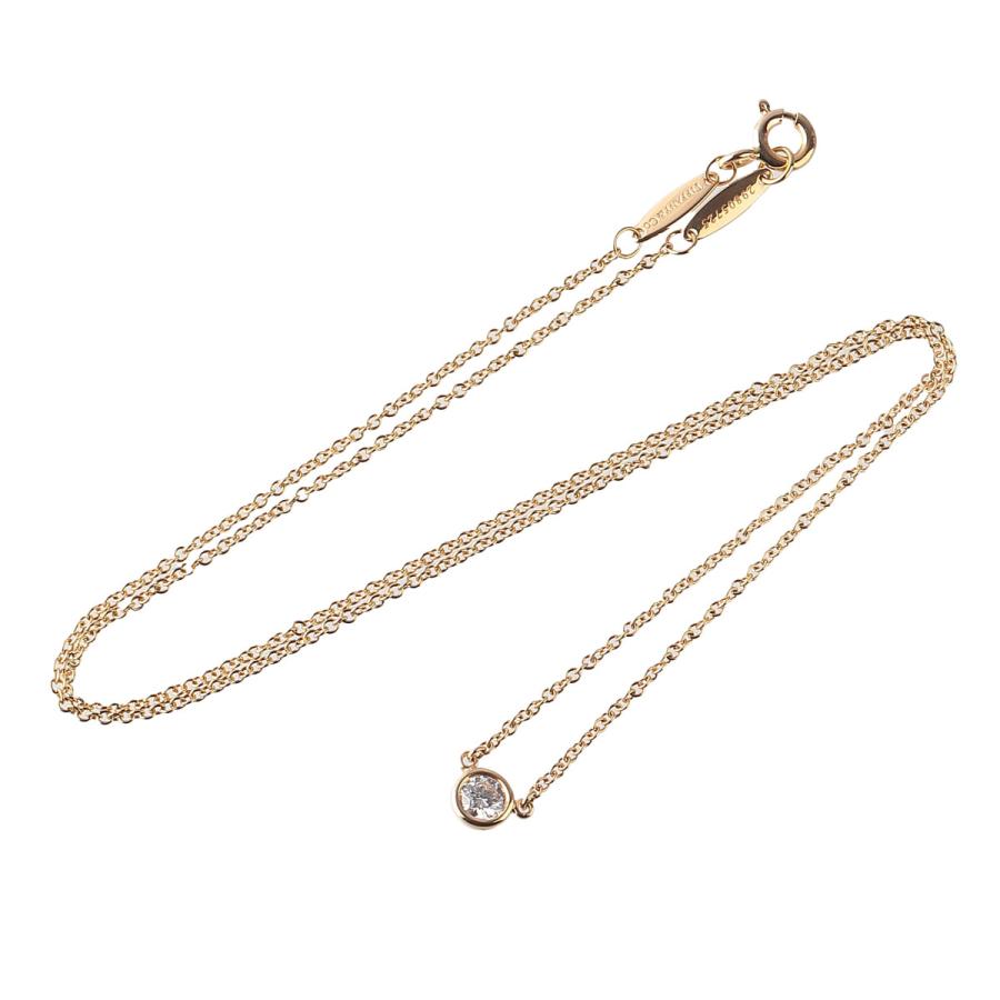 ティファニーシリアルあり バイザヤード ネックレス 約0.2ct AU750YG  