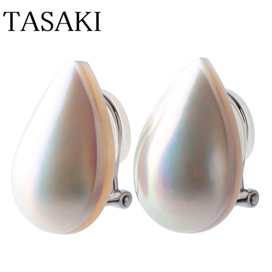TASAKI タサキ マベパール イヤリング 19.3mm×12.7mm 750WG 新品 TASAKI タサキ マベパール イヤリング 19.3mm×12.7mm 750WG 新品