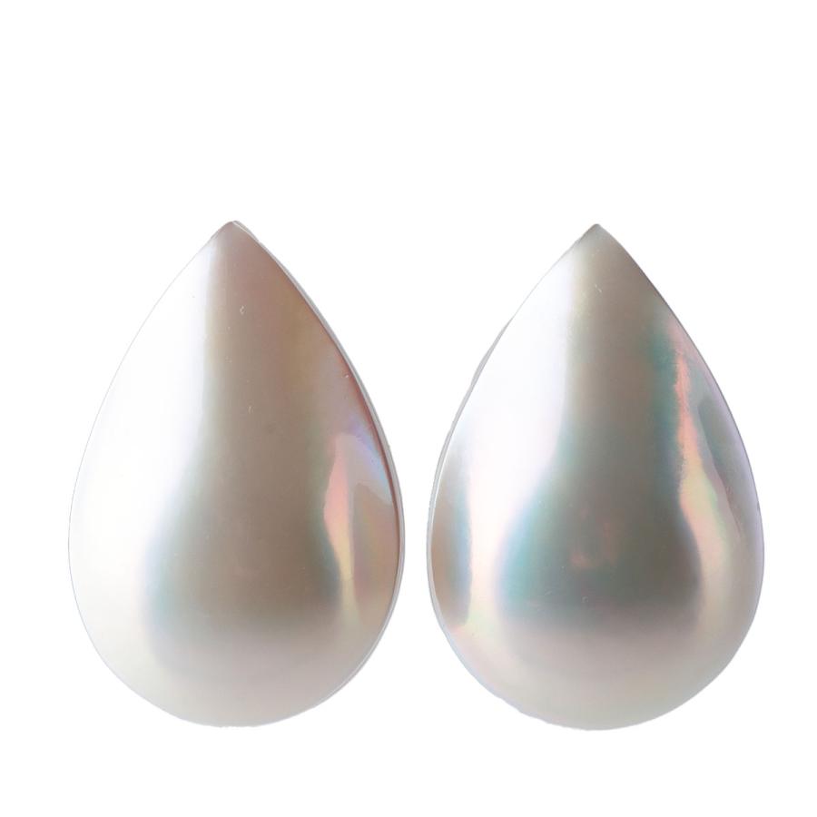 TASAKI タサキ マベパール イヤリング 19.3mm×12.7mm 750WG 新品仕上げ 