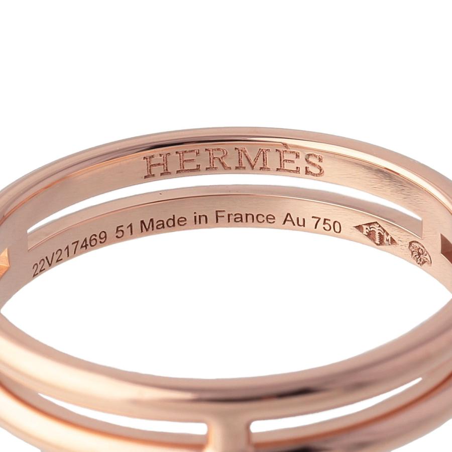 HERMES アリアンヌ リング ローズゴールド 51 HERMES（エルメス） アリアンヌ リング #51 AU750PG 新品仕上げ済