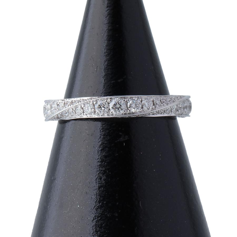 グラフ ダイヤ リング スパイラル パヴェ 約11号 Au750WG 幅最大約3.3