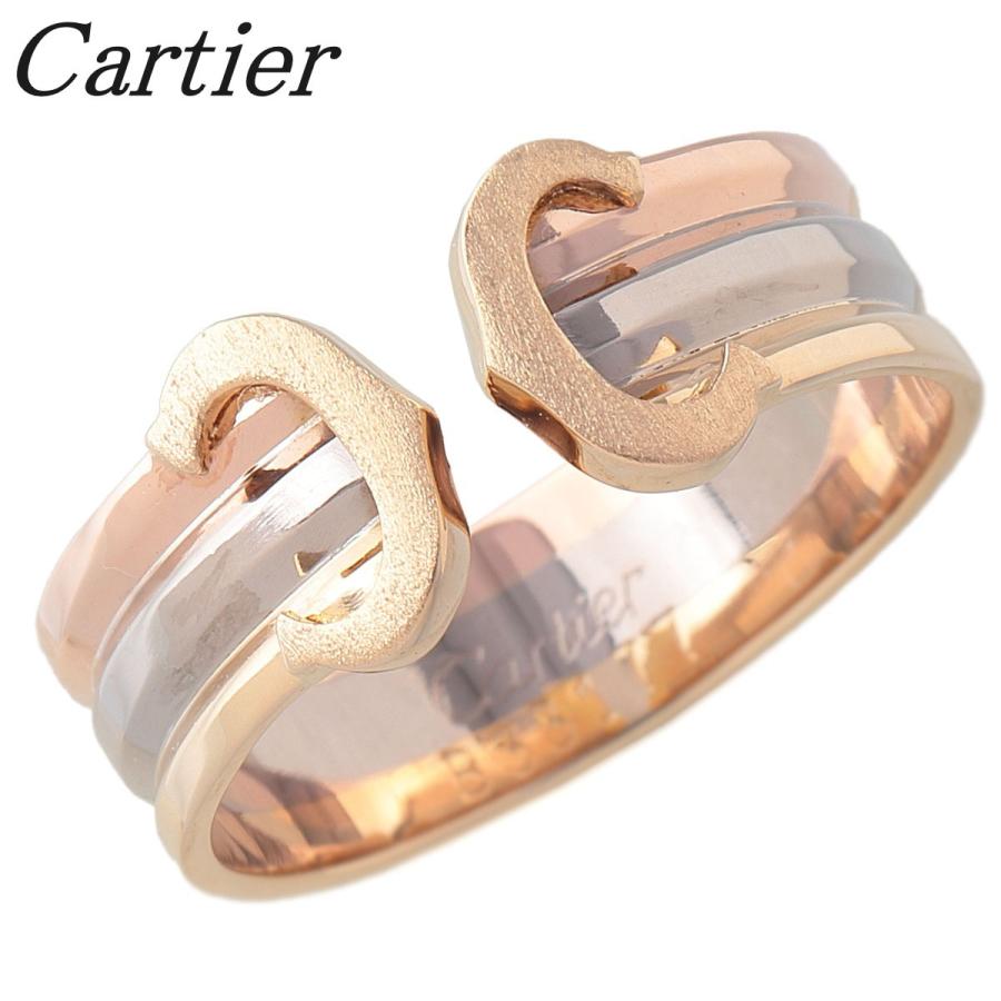 Cartier カルティエ 2C リング スリーカラー #53 750WG/YG/PG 新品 