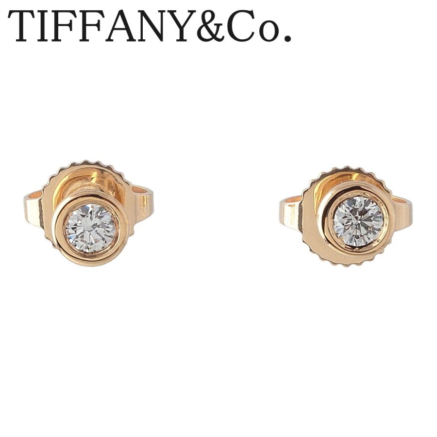 TIFFANY&Co. ティファニー ダイヤ ピアス バイザヤード ダイヤ0.16ct 枠4.2mm 750YG 新品仕上げ済 TIFFANY ...