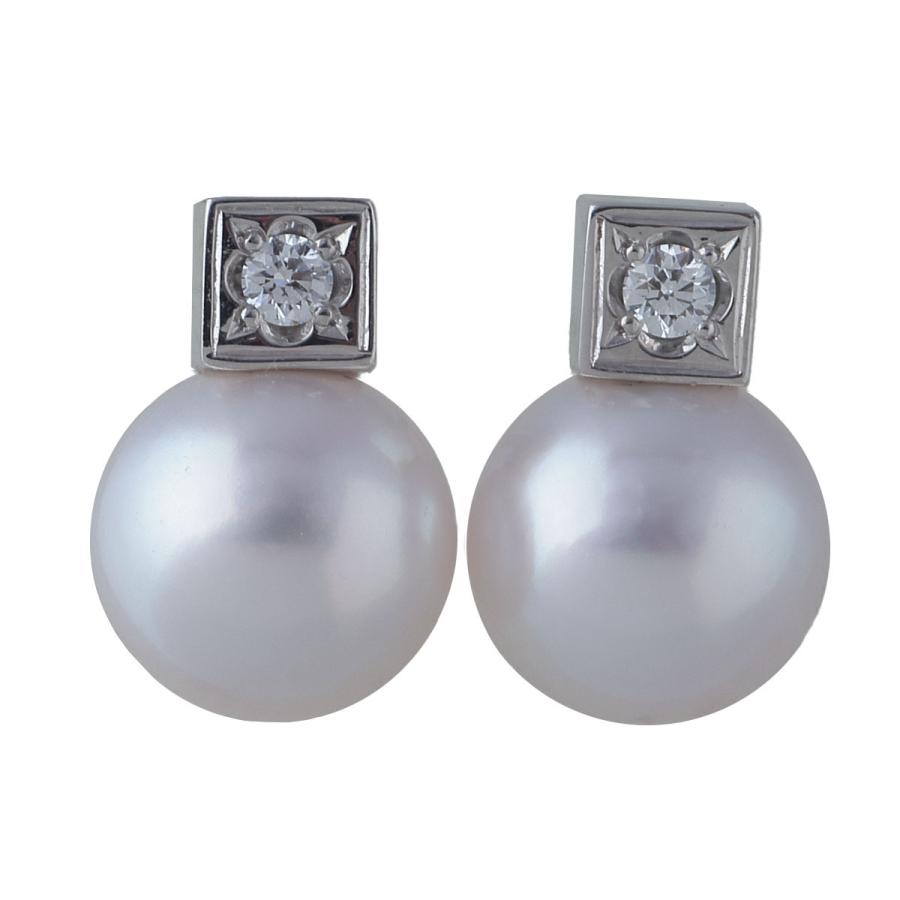 MIKIMOTO ミキモト ダイヤ パールピアス PE-1287PU型 アコヤ MIKIMOTO ミキモト ダイヤ パールピアス PE-1287PU型 アコヤ