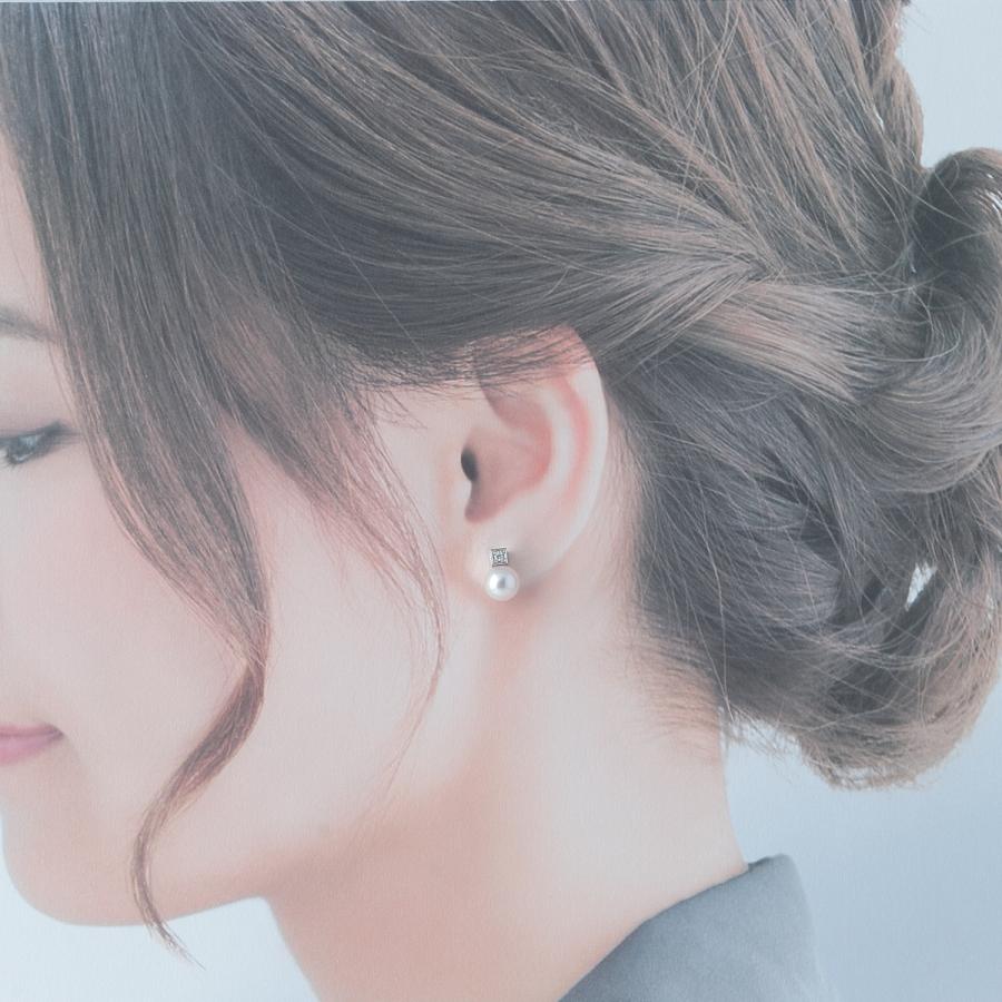 MIKIMOTO ミキモト ダイヤ パールピアス PE-1287PU型 アコヤ MIKIMOTO ミキモト ダイヤ パールピアス PE-1287PU型 アコヤ