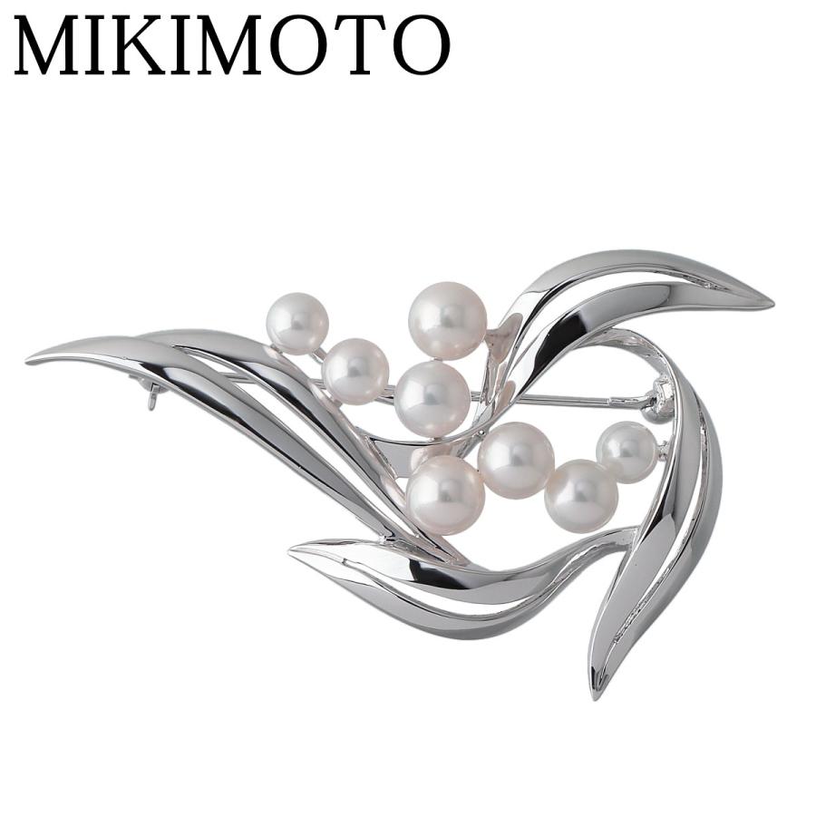 MIKIMOTO リボンブローチ