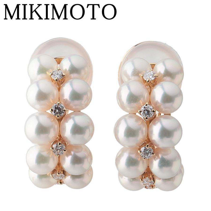 MIKIMOTO ミキモト パール ダイヤ イヤリング アコヤパール4.5mm MIKIMOTO ミキモト パール ダイヤ イヤリング アコヤパール4.5mm