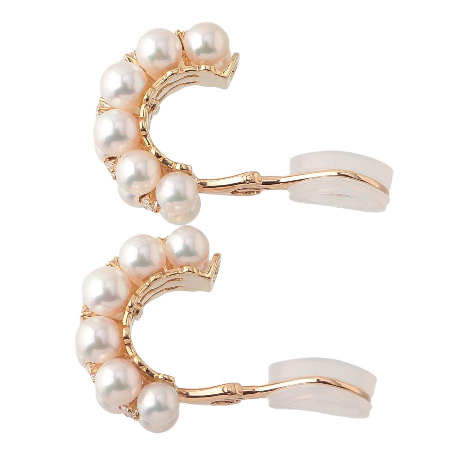 MIKIMOTO ミキモト パール ダイヤ イヤリング アコヤパール4.5mm MIKIMOTO ミキモト パール ダイヤ イヤリング アコヤパール4.5mm