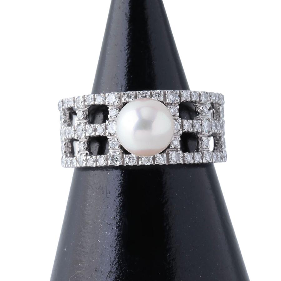 MIKIMOTO ミキモト パール ダイヤ リング アコヤパール7.6mm 約16.5号 
