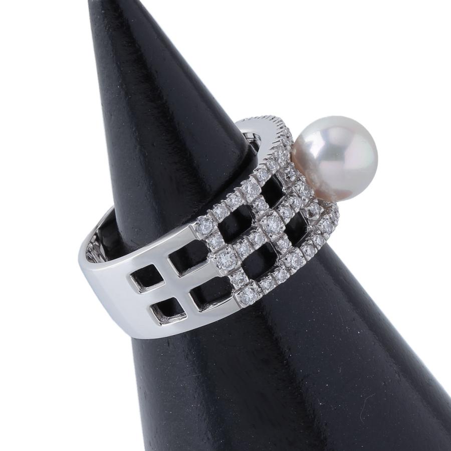 MIKIMOTO ミキモト パール ダイヤ リング アコヤパール7.6mm 約16.5号 