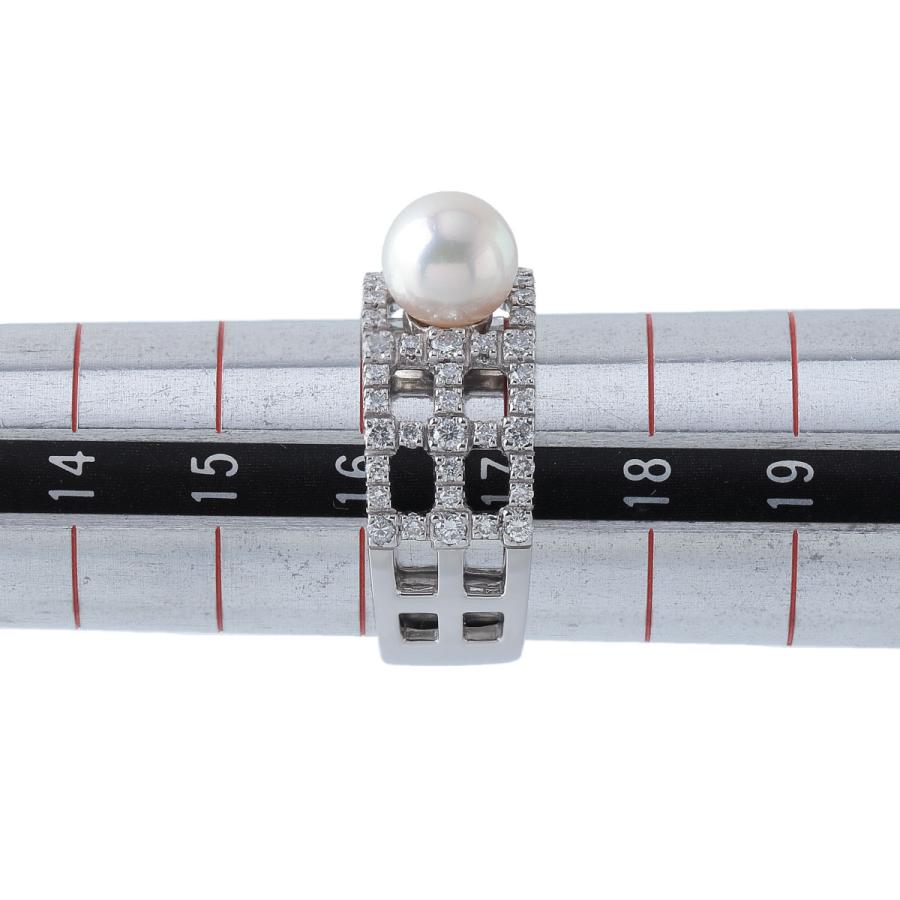 MIKIMOTO ミキモト パール ダイヤ リング アコヤパール7.6mm 約16.5号 