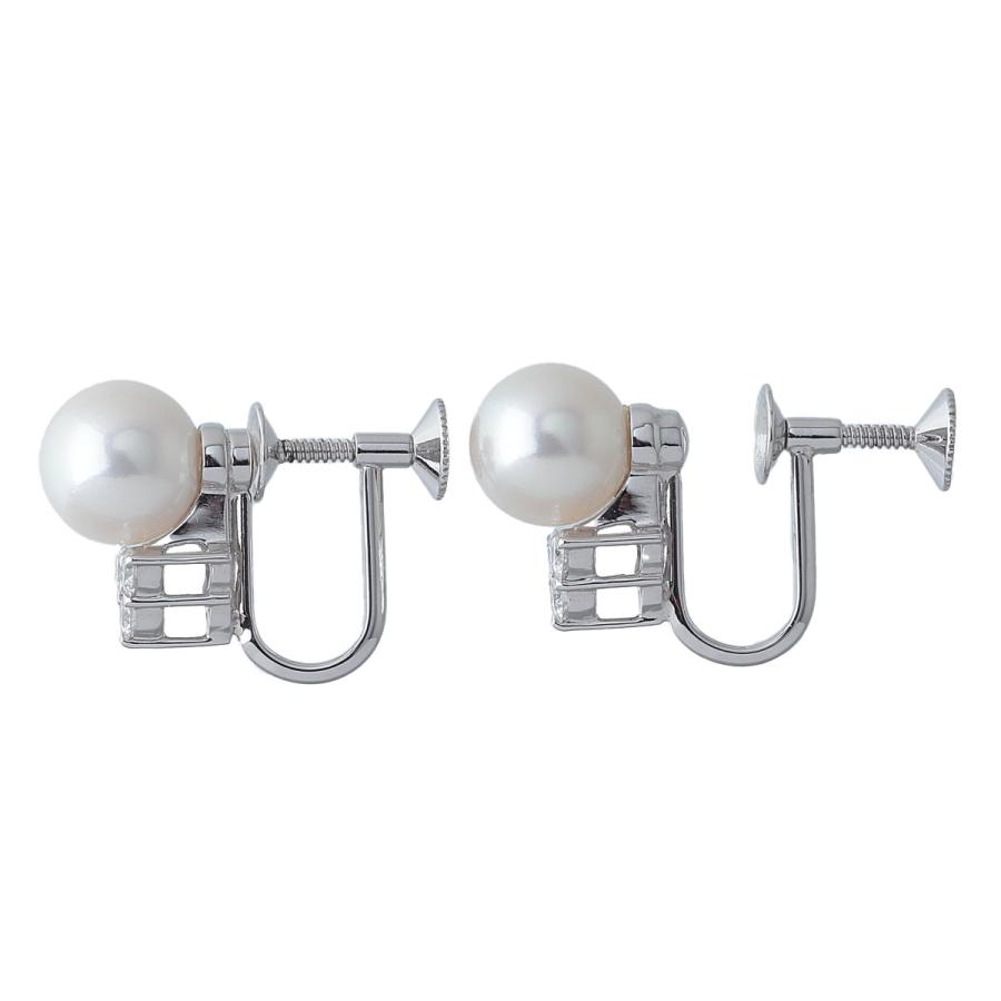 MIKIMOTO ミキモト ダイヤ パール イヤリング 現行モデル PE MIKIMOTO ミキモト ダイヤ パール イヤリング 現行モデル PE