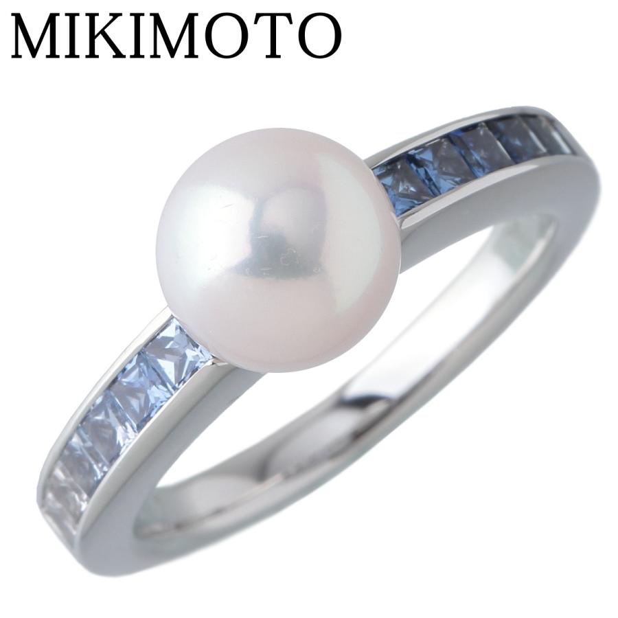 MIKIMOTO ミキモト パール サファイア リング アコヤ真珠8.0mm MIKIMOTO ミキモト パール サファイア リング アコヤ真珠8.0mm