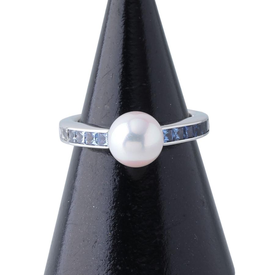 MIKIMOTO ミキモト パール サファイア リング アコヤ真珠8.0mm MIKIMOTO ミキモト パール サファイア リング アコヤ真珠8.0mm