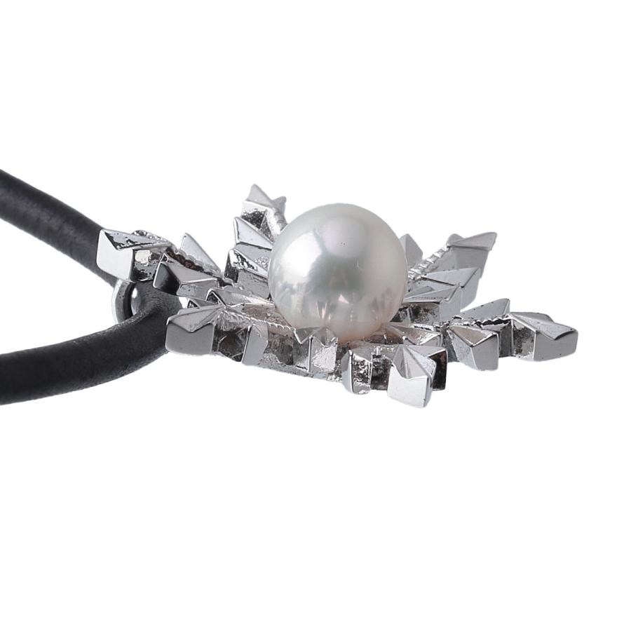 MIKIMOTO ミキモト パール ネックレス 雪の結晶 シルバー アコヤ MIKIMOTO ミキモト パール ネックレス 雪の結晶 シルバー アコヤ