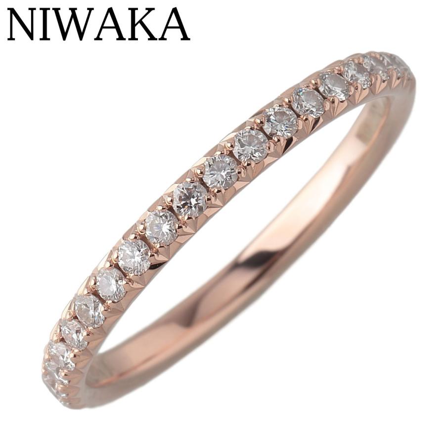 俄（NIWAKA） ダイヤ リング ことほぎ ハーフエタニティ 約10号 750PG